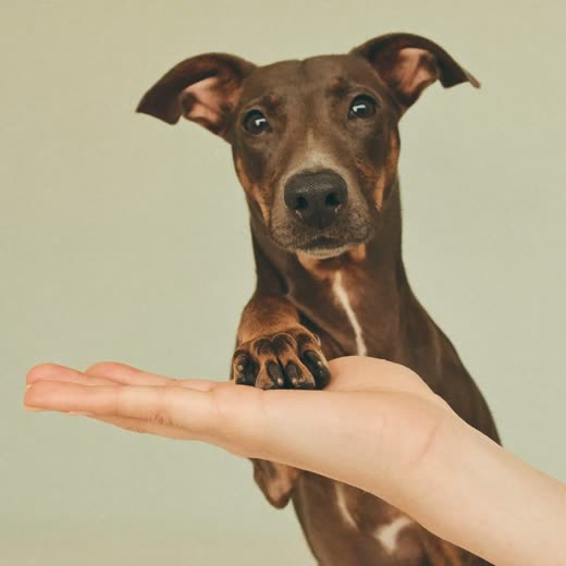 A dog's paw with freshly trimmed nails resting in a palm